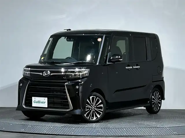 ダイハツ タント カスタム RS 愛媛県 2024(令6)年 0.4万km ブラックマイカメタリック 社外ディスプレイオーディオ　バックカメラ　両側パワースライドドア　純正フロアマット　前後コーナーセンサー　シートヒーター　Bluetooth　CD　APPLECarPlay LEDヘッドライト