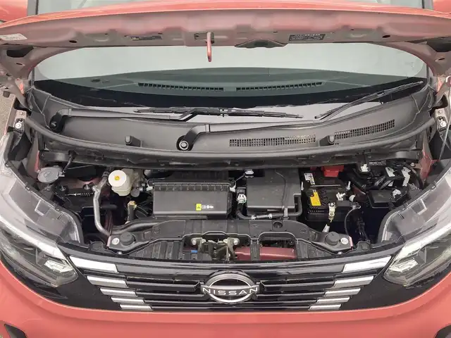 日産 ルークス X 栃木県 2023(令5)年 0.9万km ブロッサムピンク エマージェンシーブレーキ/純正9インチディスプレイオーディオ/AndroidAuto/AppleCarPlay/AM/FM/Bluetooth/アラウンドビューモニター/ハンズフリーパワースライドドア/ナビ連動前＋車内ドライブレコーダー/コーナーセンサー/ステアリングリモコン/純正WCP付サマータイヤ4本積込/スマートキー×2/プッシュスタート/保証書/取説