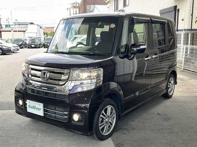 ホンダ Ｎ ＢＯＸ カスタム G Lパッケージ 京都府 2015(平27)年 7.5万km プレミアムベルベットパープル・パール 純正ＳＤナビ　/電動スライドドア　/バックカメラ　/スマートキー　/ウィンカーミラー　/アイドリングストップフォグライト　/Wエアバック　/オートライト　/横滑り防止装置/純正フロアマット/ミュージックプレイヤー接続/ミュージックサーバー/AACエアコン/CD/Bluetooth接続