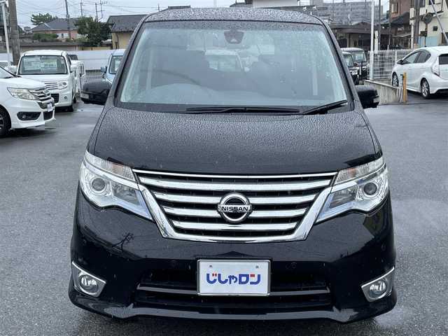 日産 セレナ ハイウェイS S HV Aセーフ 山梨県 2015(平27)年 8.3万km ダイヤモンドブラック じしゃロン甲府店　お客様成約済み車両です。他店落札不可となります。/〇アドバンスドセーフティパッケージ/・アラウンドビューモニター/・エマージェンシーブレーキ/・踏み間違い衝突防止アシスト/・車線逸脱警報/・ふらつき警報/〇社外ナビ(DTV/DVD・CD/SDUSB/BT)/〇社外フリップダウンモニター/〇左後パワースライドドア/〇ETC/〇スマートキー