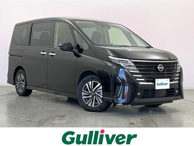 日産 セレナ ハイウェイスター V 宮城県 2023(令5)年 5.4万km ダイヤモンドブラック 禁煙車/プロパイロット/アラウンドビューモニター/エマージェンシーブレーキ/車線逸脱警報/ブラインドスポットモニター/前後コーナーセンサー/純正12.3型ディスプレイオーディオナビ/・USB.BT.スマホ連携/フルセグTV/両側パワースライドドア/ハーフレザーシート/LEDヘッドライト/フォグランプ/ビルトインETC2.0/アイドリングストップ/横滑り防止装置/パドルシフト/ステアリングスイッチ/電動パーキングブレーキ/オートホールド/置くだけ充電/純正16インチアルミホイール/純正フロアマット/ロールサンシェード/シートバックテーブル/シート背面USBソケット