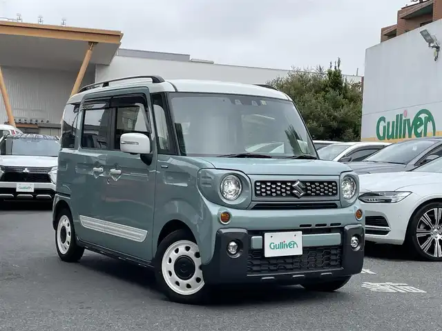 スズキ スペーシア ギア 東京都 2022(令4)年 2.1万km オフブルーメタリック/ホワイト2トーン ワンオーナー/セーフティサポート/純正SD９インチナビ フルセグTV/全方位カメラ/シートヒーター（前席）/両側パワースライドドア/レーダークルーズコントロール/ヘッドアップディスプレイ/デュアルカメラブレーキサポート/車線逸脱警報機能/先行車発信お知らせ機能/誤発信抑制機能/後方誤発信抑制機能/車線逸脱抑制機能/リアパーキングセンサー/後退時ブレーキサポート/アイドリングストップ/後席シートスライド/リアサンシェード/ビルトインETC/スペアキー/保証書＆取扱説明書