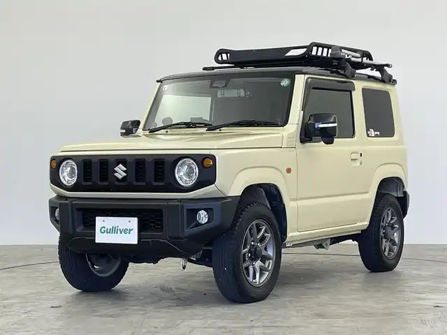 スズキ ジムニー XC 群馬県 2019(令1)年 5.4万km シフォンアイボリーメタリックブラック2トーンルーフ 社外７インチナビ　衝突軽減ブレーキ　バックカメラ　シートヒーター　オートマチックハイビーム　レーンディパーチャーアラート　社外マフラー　ミラー型ドライブレコーダー　ＬＥＤヘッドライト　ＥＴＣ　禁煙車