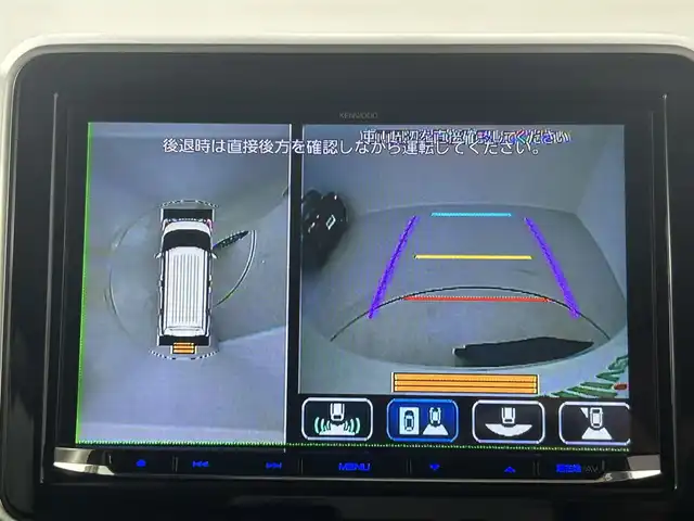スズキ スペーシア カスタム HYBRID XS 埼玉県 2022(令4)年 1.7万km ピュアホワイトP ＫＥＮＷＯＯＤ８インチナビ　３６０°カメラ　ＣＤ　ＤＶＤ　フルセグ　Ｂｌｕｅｔｏｏｔｈ　ビルトインＥＴＣ２．０　オートクルーズコントロール　ナビ連動前後ドライブレコーダー　リアソナー　スズキセーフティ ヘッドアップディスプレイ