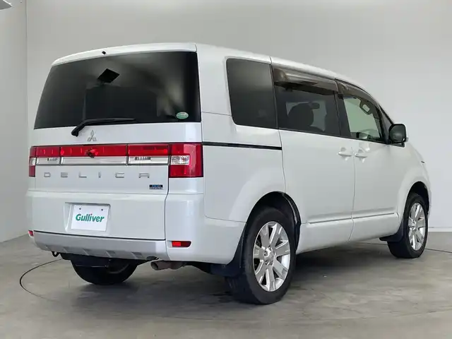 三菱 デリカＤ：５ D－Power package 新潟県 2014(平26)年 6万km ウォームホワイトパール 4WD/DIATONEメモリナビ/　フルセグTV/Bluetooth/CD/DVD/クルーズコントロール/前席シートヒーター/両側パワースライドドア/バックモニター/ビルトインETC/横滑り防止装置/オートライト/パドルシフト/レザーステアリング/禁煙車