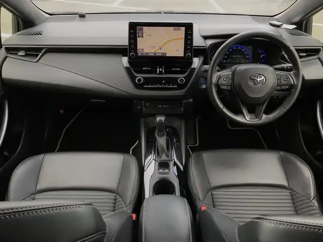 トヨタ カローラ ハイブリット ダブルバイビー 鳥取県 2019(令1)年 6.6万km ブラックマイカ ４・W・D/純正9インチディスプレイオーディオ/（ナビキット/フルセグ/CD/DVD/BT/USB）/バックカメラ・ETC２．０/トヨタセーフティセンス/ブラインドスポットモニター/レーダークルーズコントロール/コーナーセンサー/ドライブレコーダー/ハーフレザーシート/LEDヘットライト/フォグライト/純正17インチアルミホイール/プッシュエンジンスタート/スマートキー/フロアマット/ドアバイザー