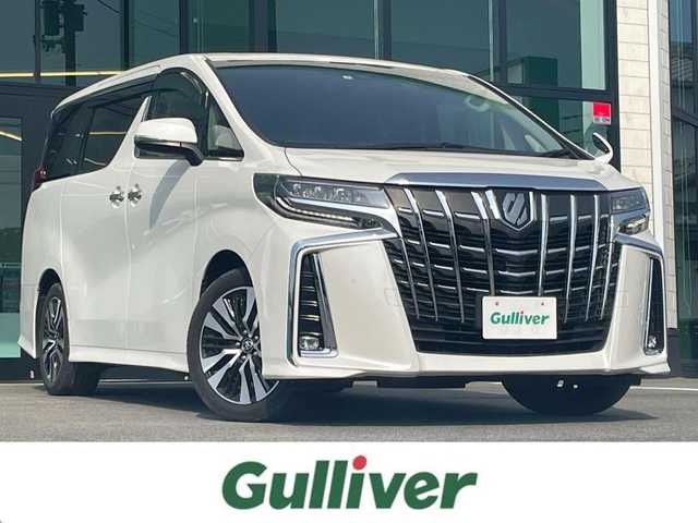 トヨタ アルファード S Cパッケージ 愛媛県 2021(令3)年 2.9万km ホワイトパールクリスタルシャイン サンルーフ/プリクラッシュセーフティ/レーントレーシングアシスト/パーキングサポートブレーキ/ロードサインアシスト/クリアランスソナー /レーダークルーズコントロール/純正デイスプレイオーディオ/　CD/DVD/Bluetooth/ワンセグTV/TVキャンセラー付き/バックカメカメラ/前後ドライブレコーダー/ ビルトインETC/両側パワースライドドア/黒革シート/前席パワーシート/前席シートヒーター/シートベンチレーション/オートライト/三眼LEDヘッドライト/ステアリングヒーター/純正18インチAW/プッシュスタート/フロアマット