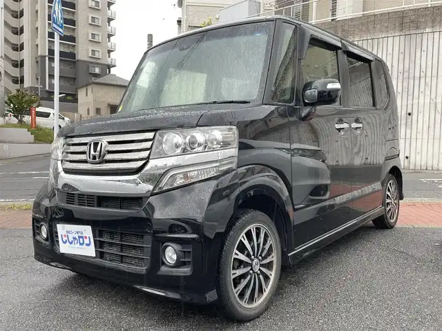 ホンダ Ｎ ＢＯＸ G ターボ SSパッケージ 福岡県 2014(平26)年 8.8万km スマートブラック (株)IDOMが運営する【じしゃロン八幡西店】の自社ローン専用車両になります。こちらは現金またはオートローンご利用時の価格です。自社ローンご希望の方は別途その旨お申付け下さい/スマートキー/純正メモリナビ /Bluetooth/ワンセグ/バックカメラ/両側パワースライドドア/クルーズコントロール/ウィンカーミラー/ETC/HID/オートライト