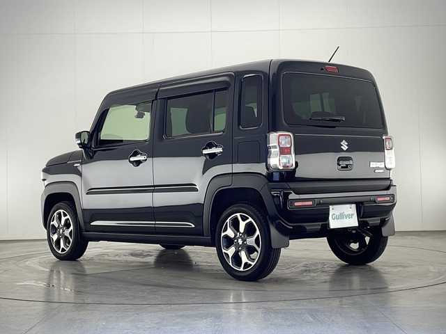 スズキ ハスラー HYBRID X ターボ 宮崎県 2024(令6)年 0.8万km ブルーイッシュブラックパール3 メーカーナビ　CD/DVD/AM/FM/SD/BT/Apple Car Play/Android Auto/スズキセーフティサポート/・デュアルカメラブレーキサポート(衝突軽減ブレーキ)/・後退時ブレーキサポート(衝突軽減ブレーキ)/・前方誤発進抑制機能/・後方誤発進抑制機能/・車線逸脱抑制機能/・車線逸脱警報機能/・ふらつき警報機能/・標識認識機能/・アダプティブクルーズコントロール/・先行車発進お知らせ機能/・ハイビームアシスト/・全方位バックカメラ/スマートキー　スペア1本/前後ドライブレコーダー/アイドリングストップ/コーナーセンサー/電動格納ミラー/シートヒーター/パドルシフト/フロアマット/ドアバイザー/ETC