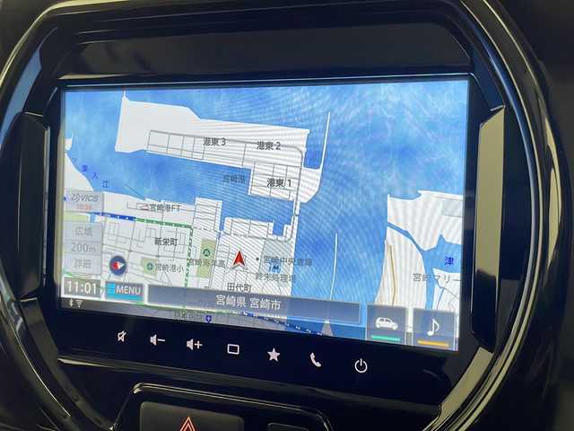 スズキ ハスラー HYBRID X ターボ 宮崎県 2024(令6)年 0.8万km ブルーイッシュブラックパール3 メーカーナビ　CD/DVD/AM/FM/SD/BT/Apple Car Play/Android Auto/スズキセーフティサポート/・デュアルカメラブレーキサポート(衝突軽減ブレーキ)/・後退時ブレーキサポート(衝突軽減ブレーキ)/・前方誤発進抑制機能/・後方誤発進抑制機能/・車線逸脱抑制機能/・車線逸脱警報機能/・ふらつき警報機能/・標識認識機能/・アダプティブクルーズコントロール/・先行車発進お知らせ機能/・ハイビームアシスト/・全方位バックカメラ/スマートキー　スペア1本/前後ドライブレコーダー/アイドリングストップ/コーナーセンサー/電動格納ミラー/シートヒーター/パドルシフト/フロアマット/ドアバイザー/ETC