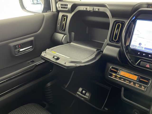 スズキ ハスラー HYBRID X ターボ 宮崎県 2024(令6)年 0.8万km ブルーイッシュブラックパール3 メーカーナビ　CD/DVD/AM/FM/SD/BT/Apple Car Play/Android Auto/スズキセーフティサポート/・デュアルカメラブレーキサポート(衝突軽減ブレーキ)/・後退時ブレーキサポート(衝突軽減ブレーキ)/・前方誤発進抑制機能/・後方誤発進抑制機能/・車線逸脱抑制機能/・車線逸脱警報機能/・ふらつき警報機能/・標識認識機能/・アダプティブクルーズコントロール/・先行車発進お知らせ機能/・ハイビームアシスト/・全方位バックカメラ/スマートキー　スペア1本/前後ドライブレコーダー/アイドリングストップ/コーナーセンサー/電動格納ミラー/シートヒーター/パドルシフト/フロアマット/ドアバイザー/ETC