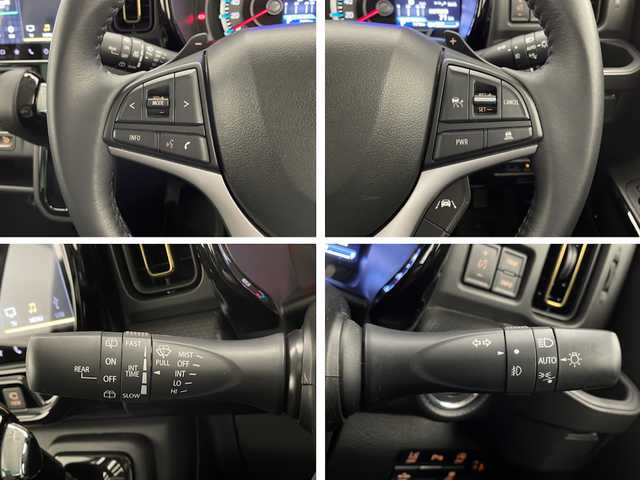 スズキ ハスラー HYBRID X ターボ 宮崎県 2024(令6)年 0.8万km ブルーイッシュブラックパール3 メーカーナビ　CD/DVD/AM/FM/SD/BT/Apple Car Play/Android Auto/スズキセーフティサポート/・デュアルカメラブレーキサポート(衝突軽減ブレーキ)/・後退時ブレーキサポート(衝突軽減ブレーキ)/・前方誤発進抑制機能/・後方誤発進抑制機能/・車線逸脱抑制機能/・車線逸脱警報機能/・ふらつき警報機能/・標識認識機能/・アダプティブクルーズコントロール/・先行車発進お知らせ機能/・ハイビームアシスト/・全方位バックカメラ/スマートキー　スペア1本/前後ドライブレコーダー/アイドリングストップ/コーナーセンサー/電動格納ミラー/シートヒーター/パドルシフト/フロアマット/ドアバイザー/ETC