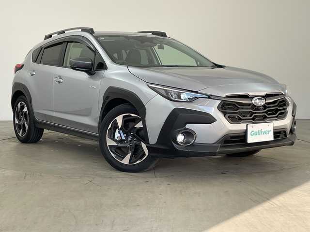 スバル クロストレック リミテッド 兵庫県 2024(令6)年 0.6万km アイスシルバーメタリック ・ワンオーナー車/・純正11.6インチナビ/TV/USB/Bluetooth/・全方位カメラ/・ETC2.0/・アイサイト/・プリクラッシュブレーキ/・レーンキープアシスト/・車線逸脱防止/・レーダークルーズコントロール/・先行車発進告知/・後退時ブレーキアシスト/・ドライバーモニタリングシステム/・後側方警戒支援システム/・ステアリング連動ヘッドランプ/・前席パワーシート/・前席シートヒーター/・ステアリングヒーター/・ステアリングスイッチ/・社外前後ドライブレコーダー/・スマートキー/・ルーフレール/・純正18インチアルミホイール/・LEDヘッドライト/・フォグランプ/・オートライト