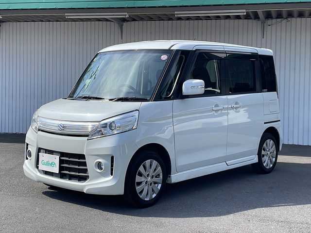 スズキ スペーシア カスタム XS 長野県 2014(平26)年 12.4万km パールホワイト ４WD/メモリーナビTV/バックカメラ /純正１４インチアルミ/左側パワースライドドア/純正フロアマット/保証書・取説