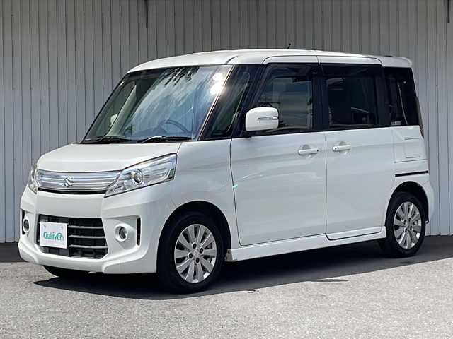 スズキ スペーシア カスタム XS 長野県 2014(平26)年 12.4万km パールホワイト ４WD/メモリーナビTV/バックカメラ /純正１４インチアルミ/左側パワースライドドア/純正フロアマット/保証書・取説