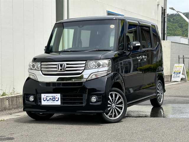 ホンダ Ｎ ＢＯＸ カスタム G ターボ Aパッケージ 福島県 2014(平26)年 8.6万km スマートブラック (株)IDOMが運営する【じしゃロン福島店】の自社ローン専用車両になります。こちらは現金またはオートローンご利用時の価格です。自社ローンご希望の方は別途その旨お申付け下さい/純正ナビ/クルーズコントロール/MT付AT/ドアバイザー/革巻きステアリング/ステアリングリモコン/フルセグテレビ/両側パワースライドドア/カーテンエアバッグ/ETC/社外AW積込