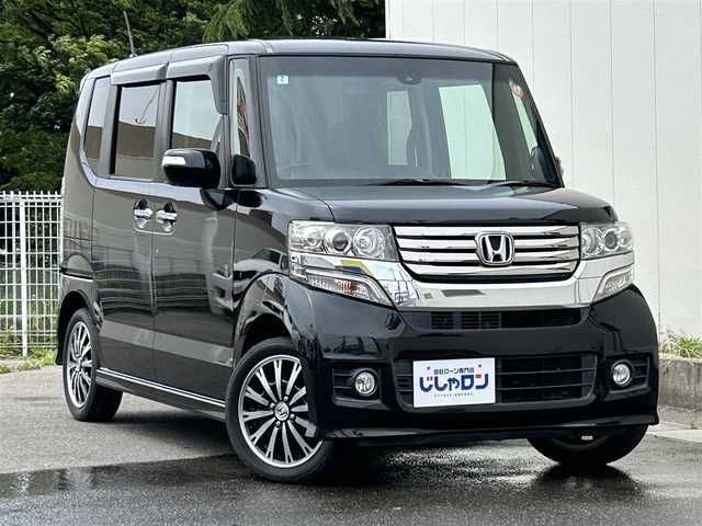 ホンダ Ｎ ＢＯＸ カスタム G ターボ Aパッケージ 福島県 2014(平26)年 8.6万km スマートブラック (株)IDOMが運営する【じしゃロン福島店】の自社ローン専用車両になります。こちらは現金またはオートローンご利用時の価格です。自社ローンご希望の方は別途その旨お申付け下さい/純正ナビ/クルーズコントロール/MT付AT/ドアバイザー/革巻きステアリング/ステアリングリモコン/フルセグテレビ/両側パワースライドドア/カーテンエアバッグ/ETC/社外AW積込