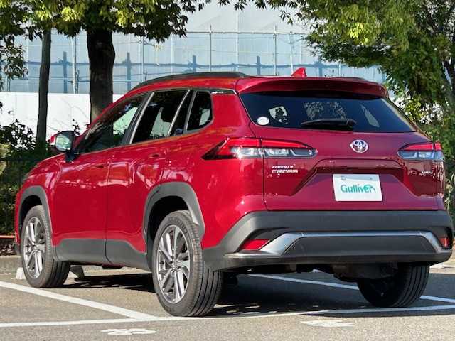 トヨタ カローラ クロス ハイブリッド Z 宮城県 2024(令6)年 0.9万km センシュアルレッドマイカ 純正10.5インチナビ/アラウンドビューモニター/トヨタセーフティセンス/・プリクラッシュセーフティー/・レーントレーシングアシスト/・レーンディパーチャーアラート/・レーダークルーズコントロール/・発進遅れ告知機能/パノラマルーフ/前後コーナーセンサー/ブラインドスポットモニター/前後ドライブレコーダー/ヒートシーター/パワーシート/本革シート/純正2.0ビルトインETC/純正18インチアルミホイール/純正フロアマット/LEDヘッドライト/フォグランプ/フルセグTV/Bluetooth、CD
