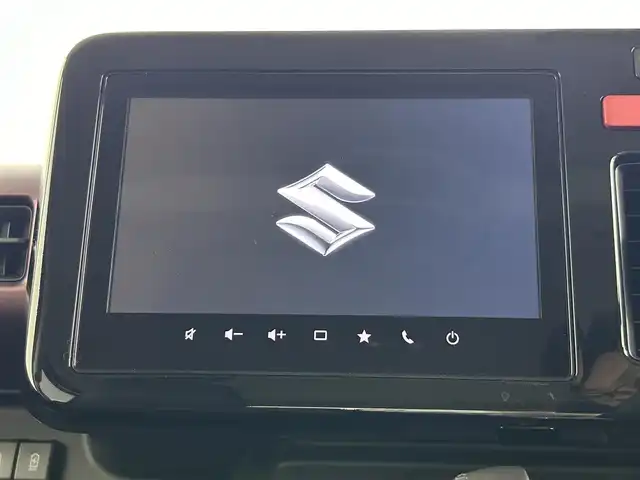 スズキ スペーシア カスタム HYBRID XS 埼玉県 2024(令6)年 0.5万km ピュアホワイトP 純正9インチナビ　CD DVD BT　フルセグ　全方位カメラ　レーダークルーズ　両側パワスラ　シートヒーター　ステアリングヒーター　ハーフレザー　LEDオートライト　クリアランスソナー　HUD　純正AW15インチ　アイドリングストップ　スペアキー