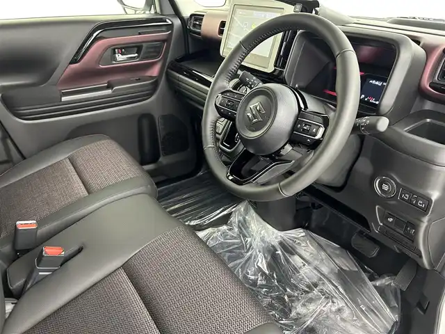 スズキ スペーシア カスタム HYBRID XS 埼玉県 2024(令6)年 0.5万km ピュアホワイトP 純正9インチナビ　CD DVD BT　フルセグ　全方位カメラ　レーダークルーズ　両側パワスラ　シートヒーター　ステアリングヒーター　ハーフレザー　LEDオートライト　クリアランスソナー　HUD　純正AW15インチ　アイドリングストップ　スペアキー