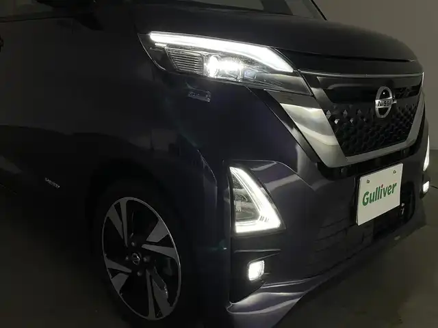 日産 ルークス HWS Gターボ プロパイロットED 群馬県 2021(令3)年 2.5万km パープルⅡ 快適パック/・プラズマクラスター技術搭載リヤシーリングファン/・パーソナルテーブル(後席)/・カップホルダー(9個)/・ロールサンシェード/・撥水加工シート/＝＝＝＝＝/純正9インチナビ（MM320D-L）/・AM/FM/CD/DVD/フルセグTV/Bluetooth/アラウンドビューモニター/ハンズフリーパワースライドドア(挟み込み防止機能付)/プロパイロット/インテリジェント エマージェンシーブレーキ/インテリジェントFCW（前方衝突予測警報）/インテリジェントLI（車線逸脱防止支援システム）/LDW（車線逸脱警報/インテリジェント DA（ふらつき警報）/踏み間違い衝突防止アシスト/標識検知機能（進入禁止標識検知、最高速度標識検知、一時停止標識検知）/先行車発進お知らせ/フロント&バックソナー/ETC