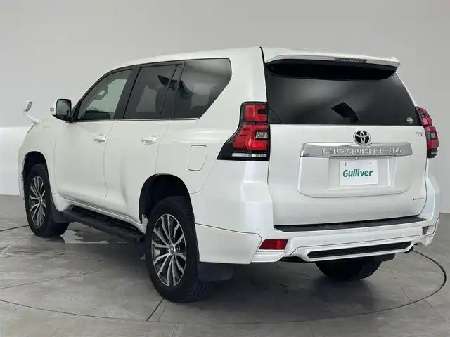 トヨタ ランドクルーザー プラド TX Lパッケージ 愛知県 2019(平31)年 7.2万km ホワイトパールクリスタルシャイン ワンオーナー/4WD/トヨタセーフティセンス/　　・プリクラッシュセーフティ/　　・レーンディバーチャーアラート/　　・レーントレーシングアシスト/　　・レーダークルーズコントロール/　　・オートマチックハイビーム/　　・ロードサインアシスト/　　・クリアランスソナー/TRDエアロセット/　　・フロントスポイラー/　　・リヤバンパースポイラー/アルパイン製9インチナビ/フルセグTV/バックカメラ/レザーシート/シートヒーター（前席）/エアシート（前席）/電動格納サードシート/LEDルームランプ/クリアランスソナー/取扱説明書/保証書