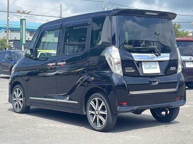 日産 デイズ ルークス ハイウェイスター Gターボ 道東・釧路十勝 2017(平29)年 5.2万km ブラック 4WD/純正メモリナビ　MM317D-W/　(AM/FM/CD/DVD/BT)/フルセグTV/両側パワースライドドア/社外フリップダウンモニター/スタッドレスタイヤAW(155/65R14)積み込み/衝突被害軽減ブレーキ/オートハイビーム/純正エンジンスターター/前後社外ドライブレコーダー/全方位カメラ/アイドリングストップ/運転席シートヒーター/クルーズコントロール/横滑り防止装置/LEDヘッドライト/フォグランプ/ステアリングスイッチ/レザー調シートカバー