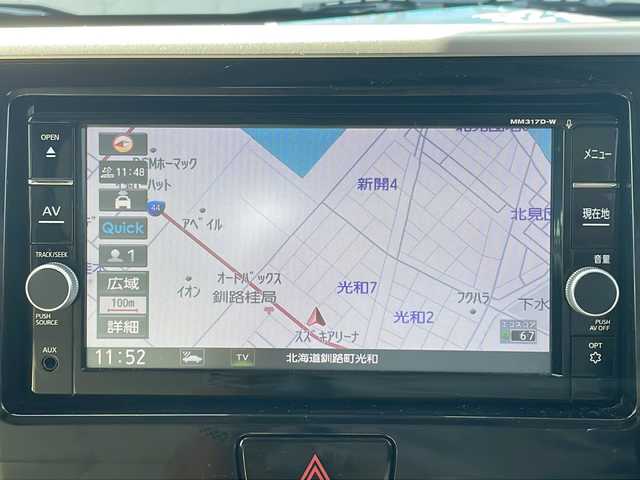 日産 デイズ ルークス ハイウェイスター Gターボ 道東・釧路十勝 2017(平29)年 5.2万km ブラック 4WD/純正メモリナビ　MM317D-W/　(AM/FM/CD/DVD/BT)/フルセグTV/両側パワースライドドア/社外フリップダウンモニター/スタッドレスタイヤAW(155/65R14)積み込み/衝突被害軽減ブレーキ/オートハイビーム/純正エンジンスターター/前後社外ドライブレコーダー/全方位カメラ/アイドリングストップ/運転席シートヒーター/クルーズコントロール/横滑り防止装置/LEDヘッドライト/フォグランプ/ステアリングスイッチ/レザー調シートカバー