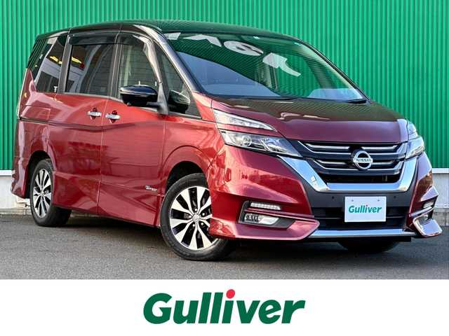 日産 セレナ ハイウェイスター Vセレクション 宮城県 2018(平30)年 10万km マルーンレッド 2トーン セーフティパックA/＝＝＝/エマージェンシーブレーキ/車線逸脱警報/標識検知機能/コーナーセンサー/純正フリップダウンモニター/純正9インチナビ（MM517D-L）/・CD/DVD/・Blu-ray/・Bluetooth/・フルセグTV/ビルトインETC/ドライブレコーダー/ハンズフリー両側パワースライドドア/革巻きステアリング/ステアリングスイッチ/LEDヘッドランプ/フォグランプ/オートライト/スマートキー＆プッシュスタート/スペアキー1本/エンジンスターター/電動格納ミラー/純正16インチAW/純正フロアマット/ドアバイザー