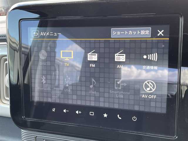 スズキ ワゴンＲ スマイル HYBRID S 滋賀県 2024(令6)年 0.8万km シフォンアイボリーメタリック 禁煙車/純正9型ナビ/（CD/DVD/Bluetooth/USB/Apple Car Play/Android Auto/フルセグTV)/全方位カメラ/両側パワースライドドア/運転席シートヒーター/デュアルカメラブレーキサポート/車線逸脱警報/リアソナー/オートライト/オートハイビーム/アイドリングストップ/プッシュスタート/スマートキー×２