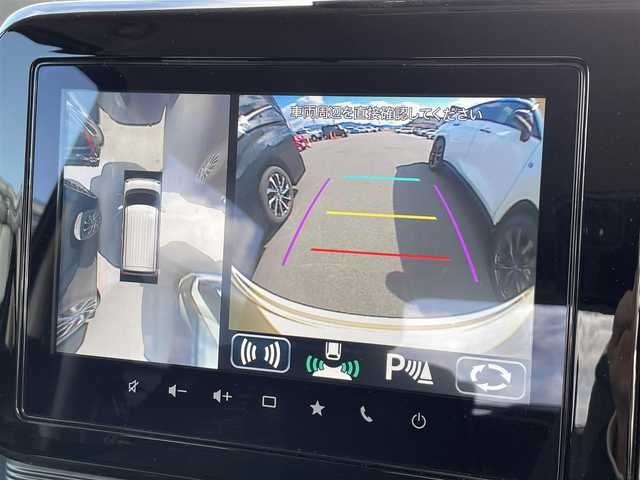 スズキ ワゴンＲ スマイル HYBRID S 滋賀県 2024(令6)年 0.8万km シフォンアイボリーメタリック 禁煙車/純正9型ナビ/（CD/DVD/Bluetooth/USB/Apple Car Play/Android Auto/フルセグTV)/全方位カメラ/両側パワースライドドア/運転席シートヒーター/デュアルカメラブレーキサポート/車線逸脱警報/リアソナー/オートライト/オートハイビーム/アイドリングストップ/プッシュスタート/スマートキー×２