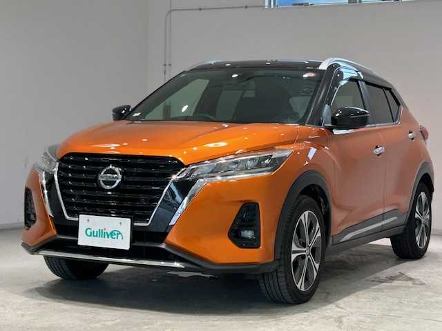 日産 キックス X 宮城県 2020(令2)年 2万km プレミアムホライズンオレンジ/ピュアブラック 2トーン ワンオーナー/プロパイロット/・インテリジェント　エマージェンシーブレーキ/・インテリジェントFCW（前方衝突予測警報）/・踏み間違い衝突防止アシスト/・インテリジェントLI（車線逸脱防止支援システム）/・インテリジェントDA（ふらつき警報）/・ハイビームアシスト/・インテリジェントアラウンドビューモニター（移動物　検知機能付き）/コーナーリングスタビリティアシスト/純正ナビ/Bluetooth/フルセグテレビ/バックカメラ/純正フロアマット/純正アルミホイール/純正LEDヘッドライト/ハーフレザーシート/アイドリングストップ/クルーズコントロール/プッシュスタート/純正ビルドインETC