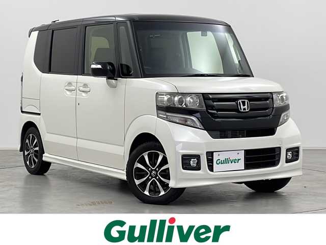 ホンダ Ｎ ＢＯＸ カスタム G ターボ Lパッケージ 群馬県 2017(平29)年 6.9万km プレミアムホワイトパールⅡ 純正ナビ　バックカメラ　クルーズコントロール　ビルトインＥＴＣ　ハーフレザーシート　パドルシフト　ステアリングリモコン　レザーステアリング　HIDライト　オートライト　ドライブレコーダー　禁煙車