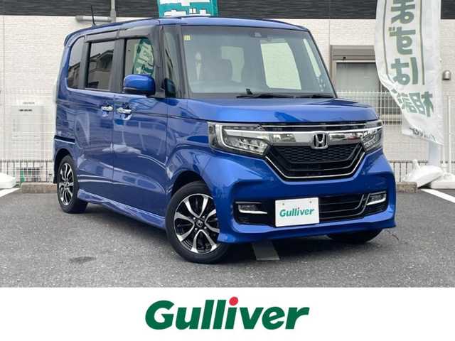 ホンダ Ｎ ＢＯＸ カスタム G L ホンダセンシング 三重県 2020(令2)年 3.7万km ブリリアントスポーティブルーメタリック2トーン 登録時36121km/禁煙車/純正Gathersナビ/（AM/FM/TV/Bluetooth/CD/DVD）/ワンセグTV/バックカメラ/ビルトインETC/ステアリングスイッチ/レーダークルーズコントロール/オートライト/片側パワースライドドア/シートヒーター/ホンダセンシング/衝突軽減システム/コーナーセンサー/車線逸脱防止機能/純正フロアマット/プッシュスタート