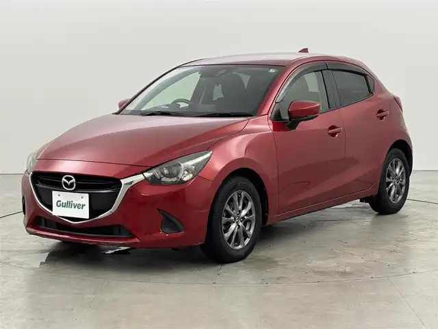マツダ デミオ 13S ツーリング 福岡県 2017(平29)年 3.8万km ソウルレッドプレミアムメタリック 純正ナビ　/バックカメラ　/衝突軽減システム　/アイドリングストップ　/横滑り防止装置　/シートヒーター　/オートライト　/ＨＵＤ　/ＢＳＭ　/ＬＥＤライト　/純正アルミホイール　/純正フロアマット　/プッシュスタート