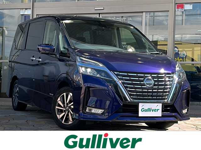 日産 セレナ ハイウェイスター V 静岡県 2020(令2)年 6.8万km アズライトブルー 純正SDナビ/・CD/・DVD/・フルセグＴＶ/・Bluetooth/・USB/・AM/・FM/主要装備/・後席モニター/・両側パワスラ/プロパイロット/・衝突軽減/・レーンキープ/・追従クルコン/・BSM/・コーナーセンサー前後/・全方位カメラ/・ETC/・ドラレコ前/・デジタルインナーミラー/・電動パーキングブレーキ/・オートホールド/・ハンズフリー/・LEDヘッドライト/・オートハイビーム/・フォグランプ