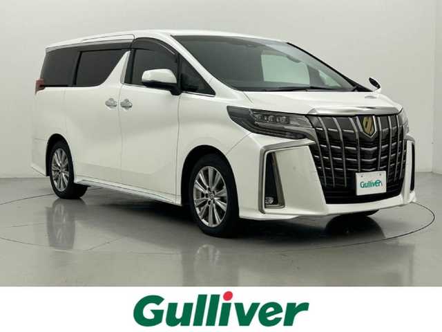 トヨタ アルファード S タイプゴールドⅡ 熊本県 2021(令3)年 5.4万km ホワイトパールクリスタルシャイン ワンオーナー　/純正ディスプレイオーディオ（BT・フルセグ・AM・FM）/純正フリップダウンモニター　/バックカメラ/レーンキープアシスト/ＥＴＣ　/社外前後ドライブレコーダー　/両側パワースライドドア　/前後クリアランスソナー　/パワーバックドア/衝突軽減ブレーキ/レーンキープアシスト/横滑り防止/社外フロアマット/純正１８インチAW/ハーフレザーシート/デジタルインナーミラー/電子パーキング/オートホールド/オートライト/オートマチックハイビーム/LEDヘッドライト/フォグランプ/スマートキー/プッシュスタート/スペアキー1本/保証書/取扱説明書