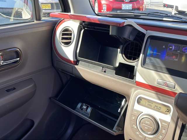 スズキ ラパン ショコラ X 山口県 2014(平26)年 8.9万km シャンパンピンクPM 純正ナビ/SD/BT/AUX/ワンセグTV/バックカメラ/ベージュツートン革シート/純正HIDヘッドライト/オートライト/革巻きステアリング/アイドリングストップ/スマートキー/純正フロアマット/純正ドアバイザー/ETC/電動格納ウインカードアミラー