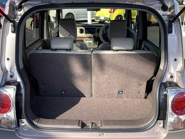 スズキ ラパン ショコラ X 山口県 2014(平26)年 8.9万km シャンパンピンクPM 純正ナビ/SD/BT/AUX/ワンセグTV/バックカメラ/ベージュツートン革シート/純正HIDヘッドライト/オートライト/革巻きステアリング/アイドリングストップ/スマートキー/純正フロアマット/純正ドアバイザー/ETC/電動格納ウインカードアミラー