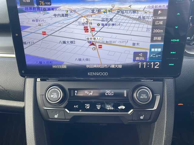 ホンダ シビック ハッチバック 秋田県 2020(令2)年 7.6万km ソニックグレーパール 社外メモリーナビ/　CD/DVD/SD/USB/　フルセグTV/Bluetooth/衝突軽減ブレーキ/追従クルーズコントロール/ハーフレザーシート/ローダウン/バックカメラ/ビルトインETC2.0/シートヒーター/パワーシート/LEDヘッドライト/フォグライト/オートライト/フルエアロ/社外ドライブレコーダー