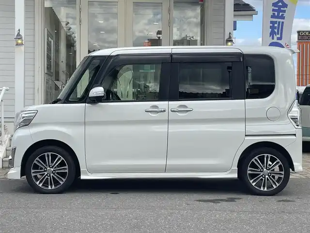 ダイハツ タント カスタム RS SA 秋田県 2014(平26)年 11.3万km ブルーイッシュホワイトパールマイカ (株)IDOMが運営する【じしゃロン秋田店】の自社ローン専用車両になりますこちらは現金またはオートローンご利用時の価格です。自社ローンご希望の方は別途その旨お申付け下さい/スマートアシスト/低速域衝突回避支援ブレーキ機能/誤発進抑制機能/先行車発進お知らせ機能/社外SDナビ【CD/DVD/USB】/フルセグTV/バックカメラ/両側パワースライドドア/前方ドライブレコーダー/LEDヘッドライト