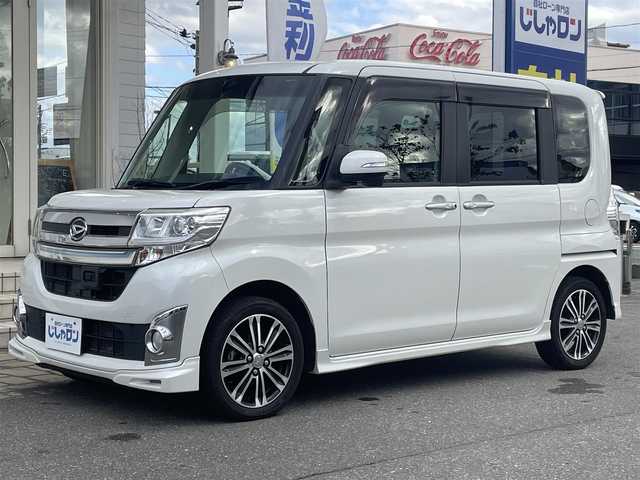 ダイハツ タント カスタム RS SA 青森県 2014(平26)年 11.3万km ブルーイッシュホワイトパールマイカ (株)IDOMが運営する【じしゃロン青森店】の自社ローン専用車両になりますこちらは現金またはオートローンご利用時の価格です。自社ローンご希望の方は別途その旨お申付け下さい/スマートアシスト/低速域衝突回避支援ブレーキ機能/誤発進抑制機能/先行車発進お知らせ機能/社外SDナビ【CD/DVD/USB】/フルセグTV/バックカメラ/両側パワースライドドア/前方ドライブレコーダー/LEDヘッドライト