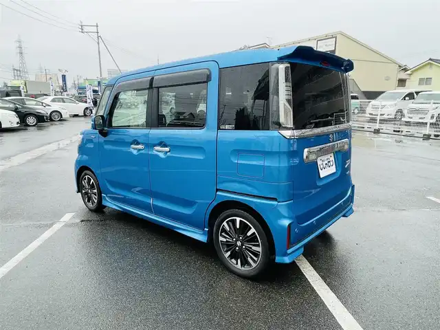 スズキ スペーシア カスタム HYBRID XS ターボ 岡山県 2018(平30)年 11.9万km ブリスクブルーM (株)IDOMが運営する【じしゃロン岡山店】の自社ローン専用車両になります。こちらは現金またはオートローンご利用時の価格です。自社ローンご希望の方は別途その旨お申付け下さい/・両側電動スライドドア/・社外ナビゲーション/・ＥＴＣ/・パドルシフト/・ブレーキサポート