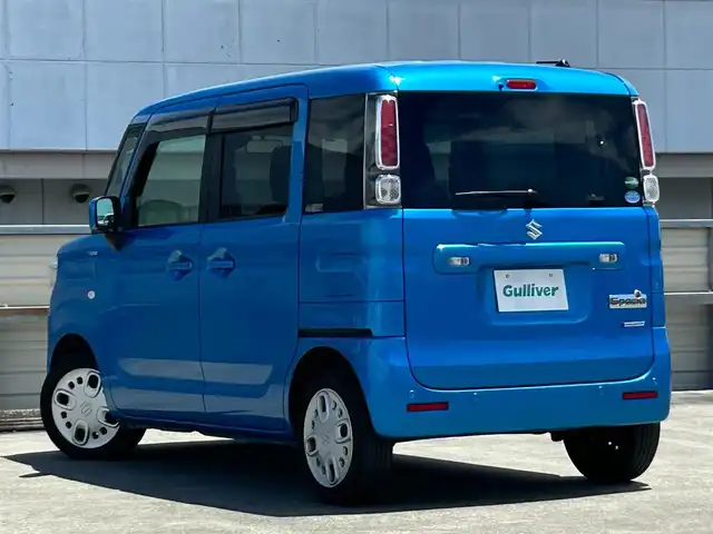 スズキ スペーシア HYBRID X 静岡県 2019(令1)年 6.8万km ブリスクブルーM パナソニックSDナビ/(CN-RE05WD)/(フルセグTV/Bluetooth/CD/DVD/SD)/コーナーセンサー(後のみ)/ABS/横滑り防止装置/オートライト/ビルトインETC/運転席側シートヒーター/両側パワースライドドア/エンジンプッシュスタート/スマートキー/スペアキー1本