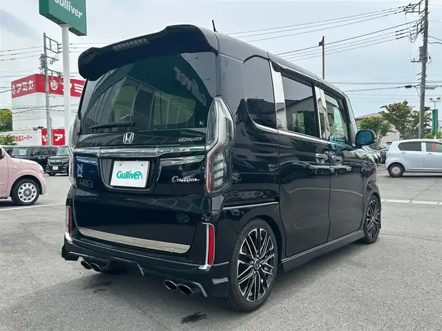ホンダ Ｎ ＢＯＸ 静岡県 2019(平31)年 4.3万km クリスタルブラックパール エンジンスタートボタン/パワーステアリング/パワーウインドウ/アイドリングストップ/スマートキー/クルーズコントロール追従走行あり/Bluetooth接続/CDチェンジャー/USB入力端子/ETC/バックカメラ/走行中視聴可能フルセグTV/DVD再生機能ありSDナビ/全方位ドライブレコーダー前後/ベンチシート/フロアマット/ハーフレザーシート/両側パワースライドドア/アルミホイールタイヤ/ABS/横滑り防止装置/後方コーナーセンサー/レーンキープアシスト/オートライト/オートマチックハイビーム/LEDヘッドライト/W+サイドエアバッグ/衝突軽減システム/カーテンエアバック