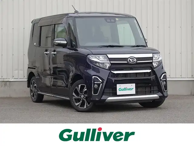 ダイハツ タント カスタム X セレクション 山形県 2020(令2)年 3.3万km パールブラック 4WD/衝突軽減ブレーキ/両側パワースライドドア/メモリナビ/　【CD DVD SD USB BT】/フルセグTV/バックカメラ/ステアリングスイッチ/ETC/ハーフレザーシート/シートヒーター/横滑り防止装置/アイドリングストップ/コーナーセンサー/LEDライト/フォグランプ/ウィンカーミラー/純正フロアマット