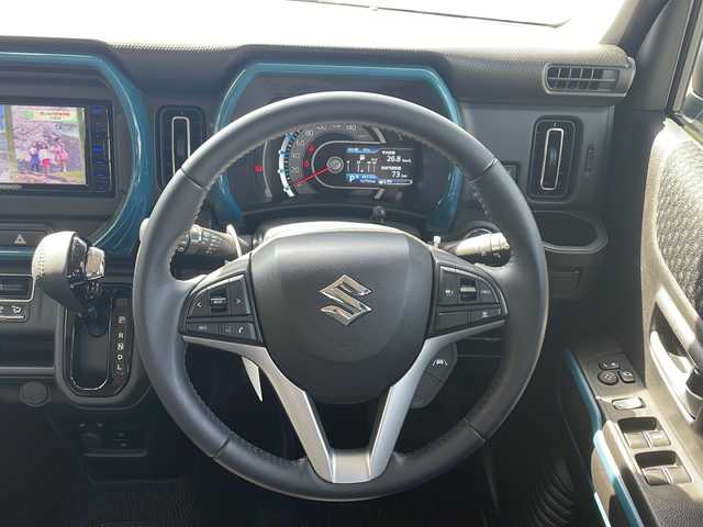 スズキ ハスラー HYBRID X 新潟県 2024(令6)年 1.3万km デニムブルー ガンメタリック 2トーン ワンオーナー/メモリナビ/フルセグ/バックカメラ/Bluetooth/スマートキー/LEDヘッドライト/前後ドライブレコーダー/純正15インチAW/冬タイヤ積み込み/衝突軽減ブレーキ/前後コーナーセンサー/保証書、取説