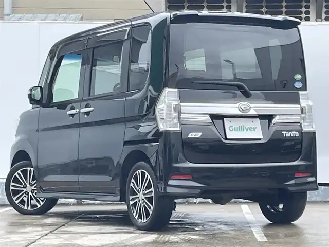 ダイハツ タント カスタム RS トップED SA 青森県 2014(平26)年 8.4万km ブラックマイカメタリック 4WD/社外ナビ/ (CD/DVD/USB)/フルセグTV/バックカメラ/両側パワースライドドア /アイドリングストップ/スマートアシスト/・衝突軽減ブレーキ/・前方誤発進抑制/・先行車発進お知らせ/ステアリングリモコン/革巻ステアリング/ETC/オートライト/LEDヘッドライト/フォグランプ/横滑り防止/純正フロアマット/純正ドアバイザー/15インチ純正アルミホイール/取扱説明書/保証書