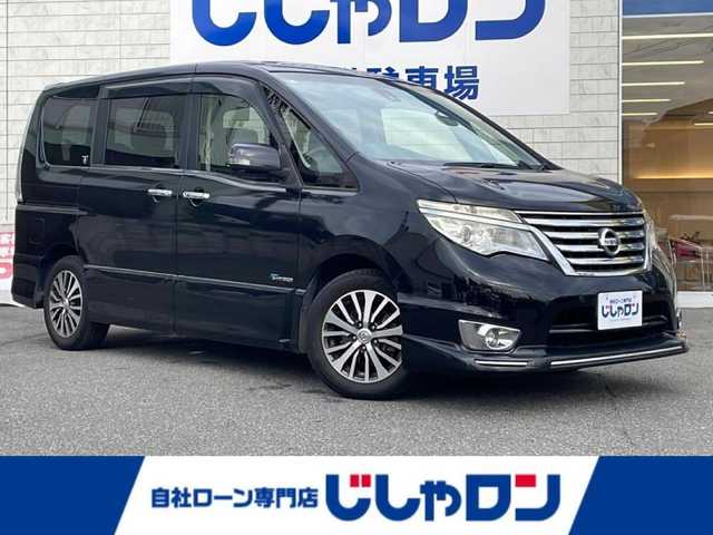 日産 セレナ ハイウェイS S HV Aセーフ 山口県 2015(平27)年 8.9万km ダイヤモンドブラック (株)IDOMが運営する【じしゃロン宇部店】の自社ローン専用車両になります。こちらは現金またはオートローンご利用時の価格です。自社ローンご希望の方は別途その旨お申付け下さい。/Ｂｌｕｅｔｏｏｔｈ接続/全周囲カメラ/純正ナビ/フルセグＴＶ/両側パワースライド/フリップダウンモニター/クルーズコントロール/スマートキー/ＥＴＣ/ＬＥＤヘッドライト