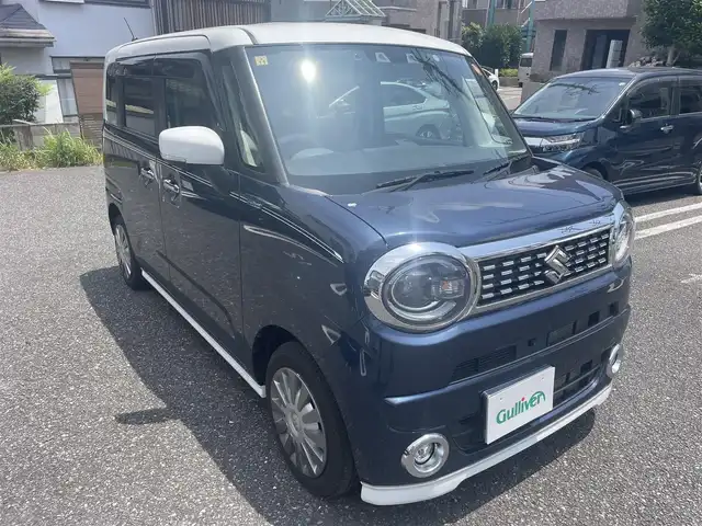 スズキ ワゴンＲ スマイル HYBRID X 長崎県 2023(令5)年 1.1万km インディゴブルーメタリック/ホワイト2トーン ワンオーナー/セーフティサポート/・デュアルカメラブレーキサポート/・誤発進抑制機能/・後退時ブレーキサポート/・後方誤発進抑制機能/・車線逸脱警報機能/・ふらつき警報機能/・先行車発進お知らせ機能/・ハイビームアシスト/純正メモリーナビ/　・フルセグテレビ/　・Bluetooth/   ・ipod/   ・smartphoneLink/   ・CD/全方位モニター/ビルトインETC/社外前後ドライブレコーダー/純正フロント&サイド&リアアンダーガーニッシュ/両側パワースライドドア/純正LEDオートヘッドライト/スマートキー/運転席シートヒーター/リアクリアランスソナー/保証書/取扱説明書